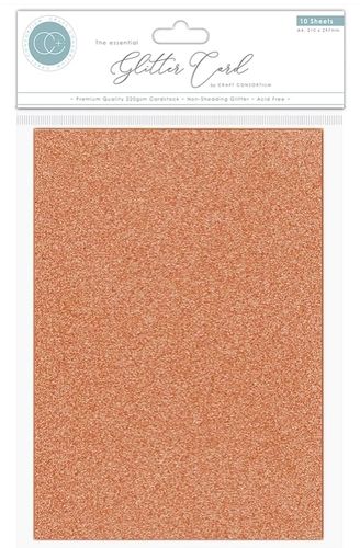 The Essential Glitter Card - Non Shedding A4 Glitter Card - Copper