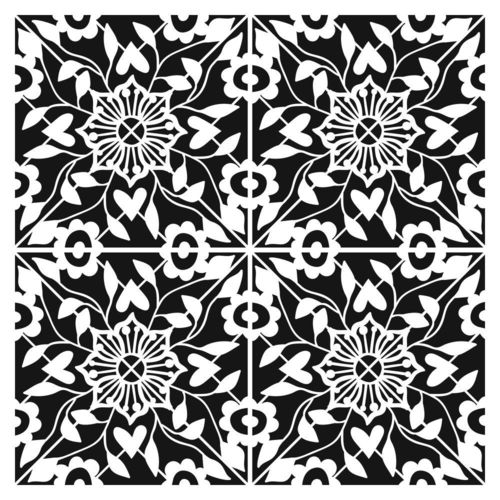 Schablone Flourish Tile 6" x 6"