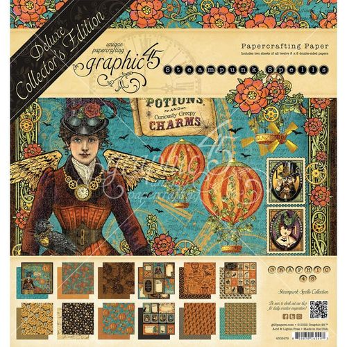 Steampunk Spells Double-Sided Paper Pad 8"X8"
