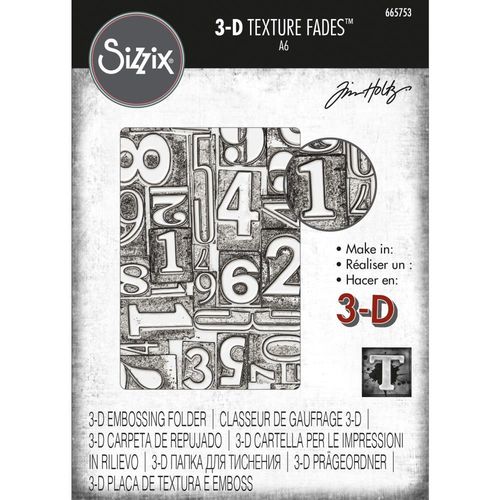 Tim Holtz Texture Fades Embossing Folder - Numbered