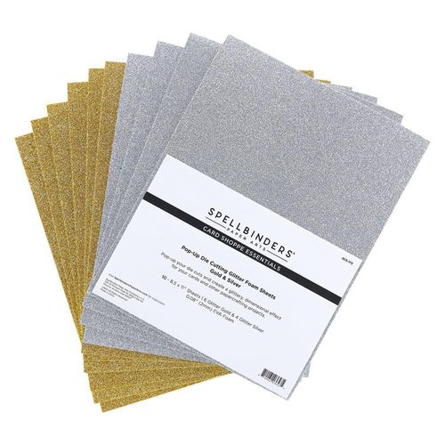 Spellbinders Glitter Foam Sheets 8.5"X11" - Gold & Silver