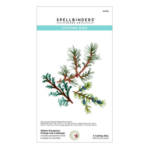 Spellbinders Stanzschablone - Winter Evergreen Foliage and Ladybugs