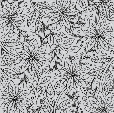 Cling - Poinsettia Flowers Bold Print