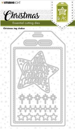Stanzschablone Christmas Tag Shaker