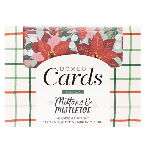 Crate Paper Mittens & Mistletoe Cards W/Envelopes