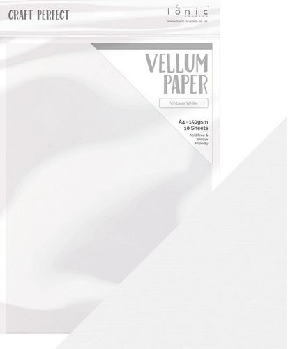 Tonic Studios Vintage White A4 Vellum Paper (10 Bogen)