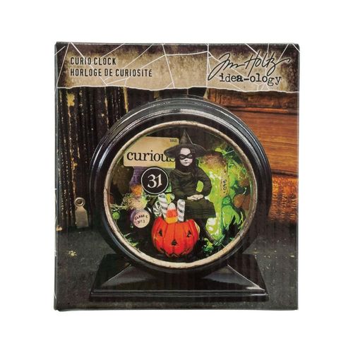 Tim Holtz - Idea-Ology Curio Clock Glossy Black - Halloween