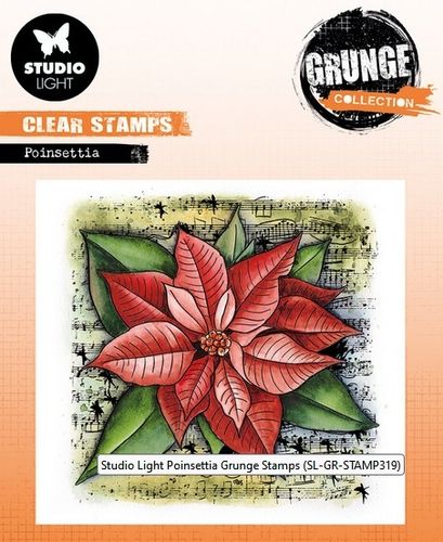 Studio Light Clear Poinsettia Grunge