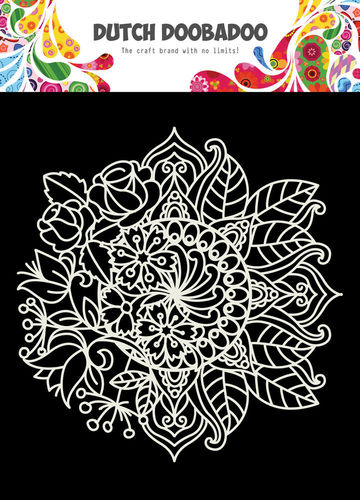 Schablone 6"x6" - Mandala with Flower