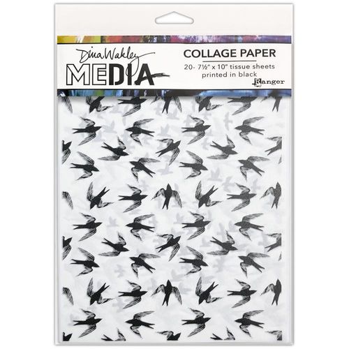 Dina Wakley Media Collage Tissue Paper  7.5"X10" - Flying Things