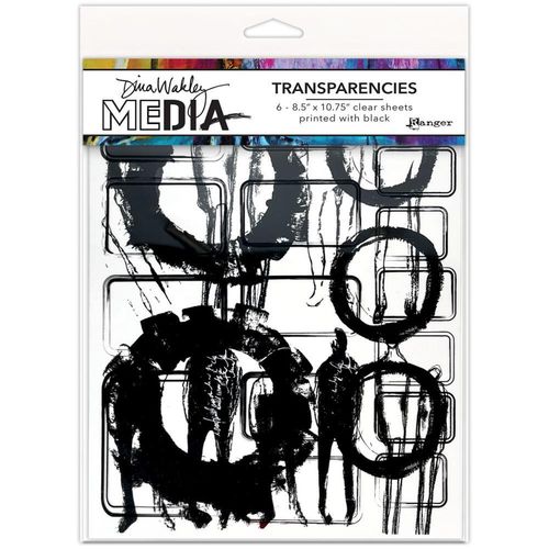 Dina Wakley Media Transparencies 8.5"X10.75"  - Frames & Figures Set 1