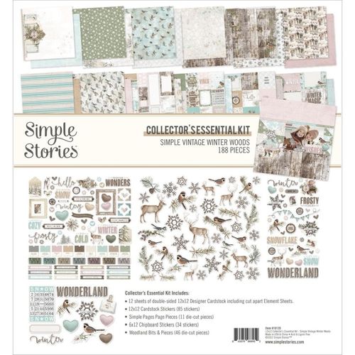 Simple Stories Collector's Essential Kit 12"X12" - Simple Vintage Winter Woods