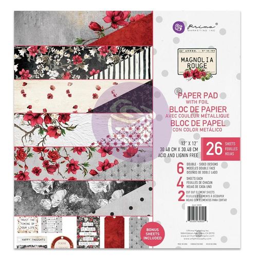 Magnolia Rouge Foiled Double-Sided Paper Pad 12"X12"