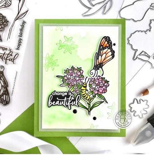 Monarch & Milkweed Clear Stamp & Die Combo