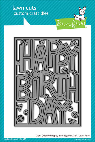 Stanzschablone Giant Outlined Happy Birthday: Portrait