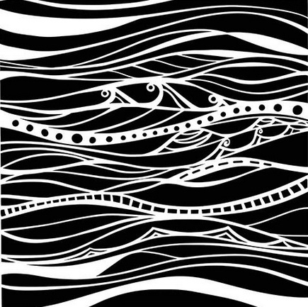 Schablone Calm Waves 6" x 6"