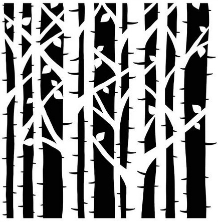 Schablone Birch Trees 6" x 6"