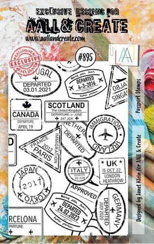 Clear Set A7 - #895 Passport Stamps