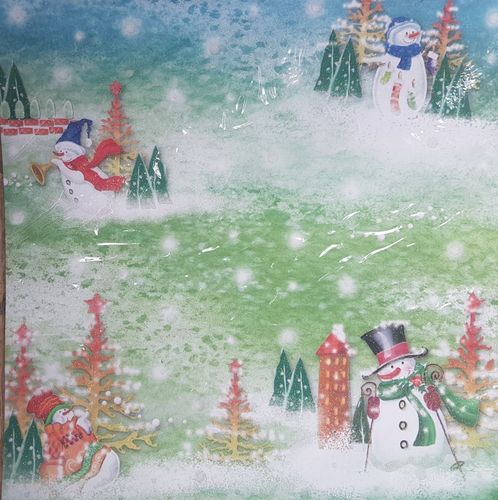 Glitterpapier Christmas Snowmen