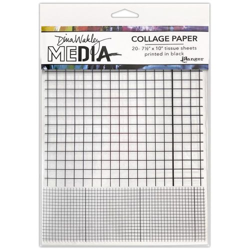 Dina Wakley Media Collage Tissue Paper  7.5"X10" - Grid
