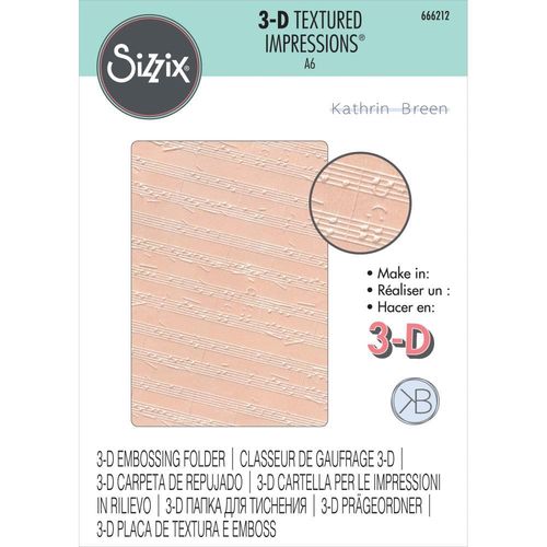 Sizzix 3D Textured Impressions - Musical Notes