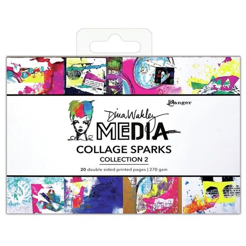 Dina Wakley Media Collage Sparks 6"X4" - Collection 2