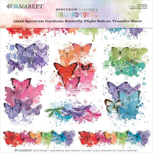Spectrum Gardenia Rub-Ons 12"X12" - Butterfly Flight