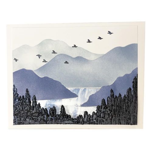 Crafter's Workshop Layered Card Stencil - Layered Mountain Scene