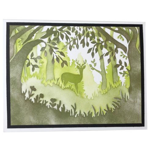 Crafter's Workshop Layered Card Stencil - Layered Forest Scene