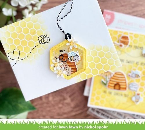 Stanzschablone Honeycomb Shaker Gift Tag