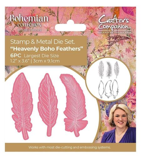 Bohemian Collection Stamp & Die Heavenly Boho Feathers