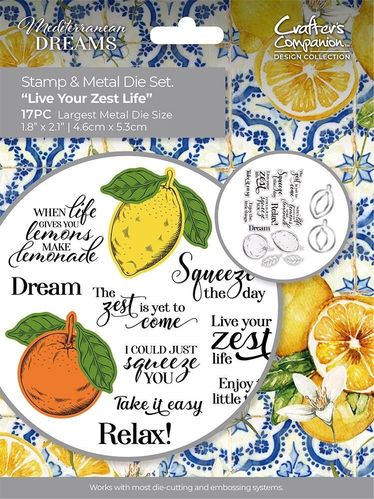 Mediterranean Dreams Collection Stamp &amp; Die Live Your Zest Life