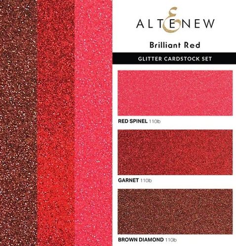 Glitter Gradient Cardstock Set - Brilliant Red