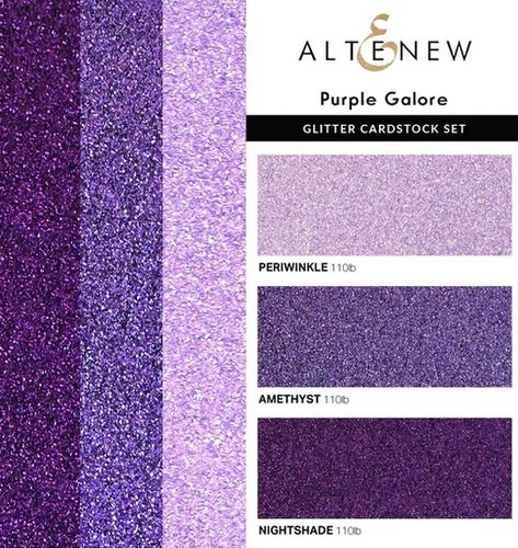 Glitter Gradient Cardstock Set - Purple Galore