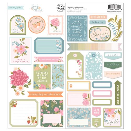 Pinkfresh Cardstock Stickers 6"x12" - Lovely Blooms