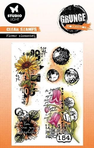 Studio Light Clear - Flower Elements Grunge Stamps