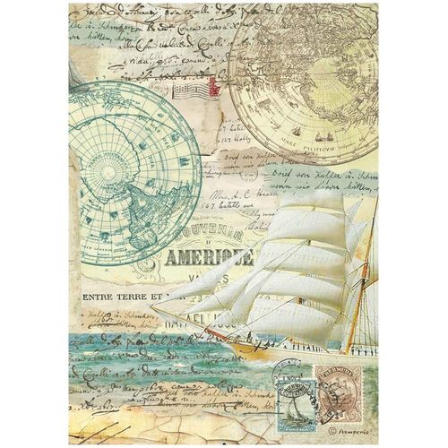 Around the World Rice Paper Sheet A4 - Sailing Ship