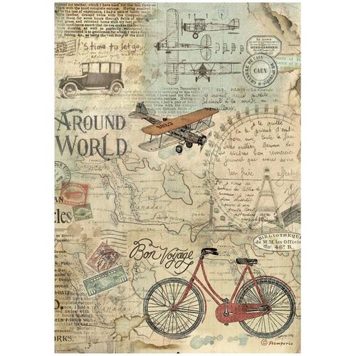 Around the World Rice Paper Sheet A4 - Bicycle
