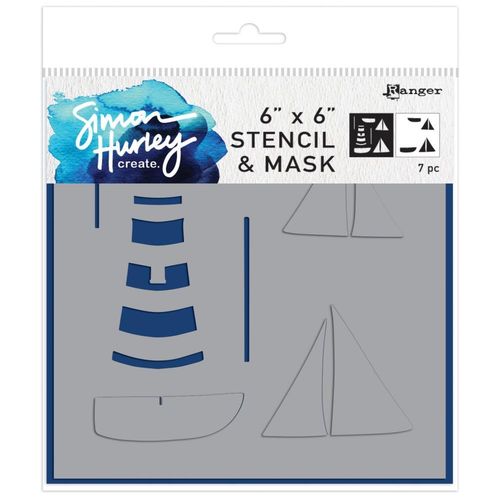 Simon Hurley create. Layering Stencil 6"X6" - Smooth Sailing