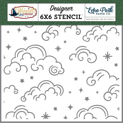 Schablone Swirly Clouds 6"x6"