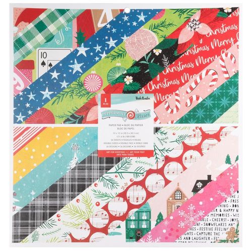 Vickie Boutin Paper Pad 12"X12"  - Peppermint Kisses