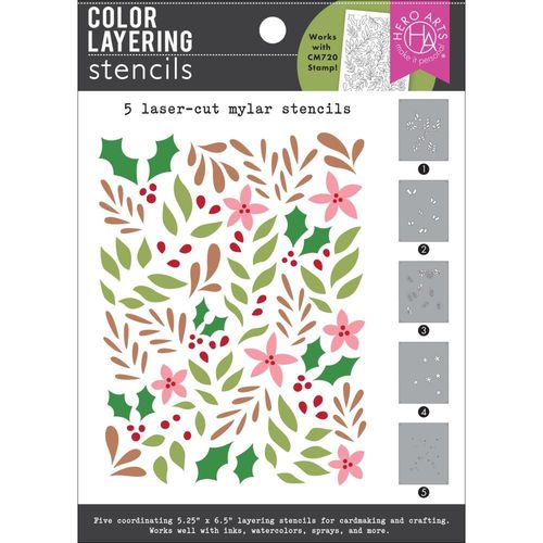 Schablonen Set  Color Layering Christmas Foliage