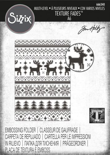 Tim Holtz Texture Fades Embossing Folder - Holiday Knit