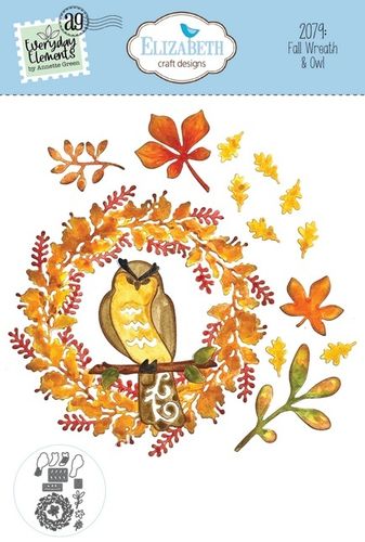 Stanzschablone - Fall Wreath & Owl
