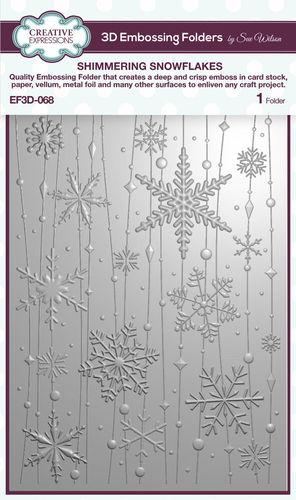 3D Prägeschablone Creative Expressions - Shimmering Snowflakes