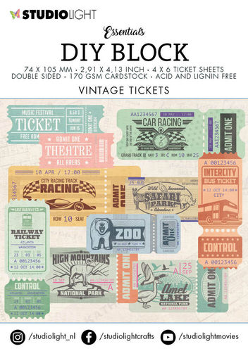Vintage Tickets DIY Block Mini