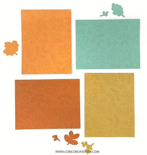 Stanzschablone - Stitched Leaves Card Front