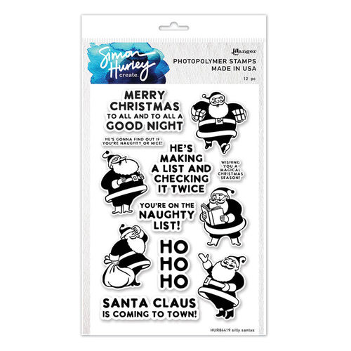 Simon Hurley create. Clear Stamps 6"X9" - Silly Santas