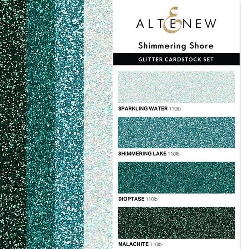 Glitter Gradient Cardstock Set - Shimmering Shore
