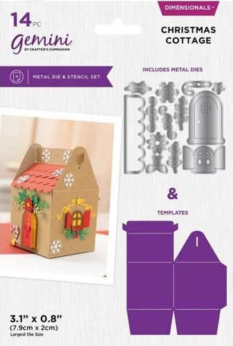 Stanzschablone 3D Boxes Dimensionals Die & Stencil Christmas Cottage